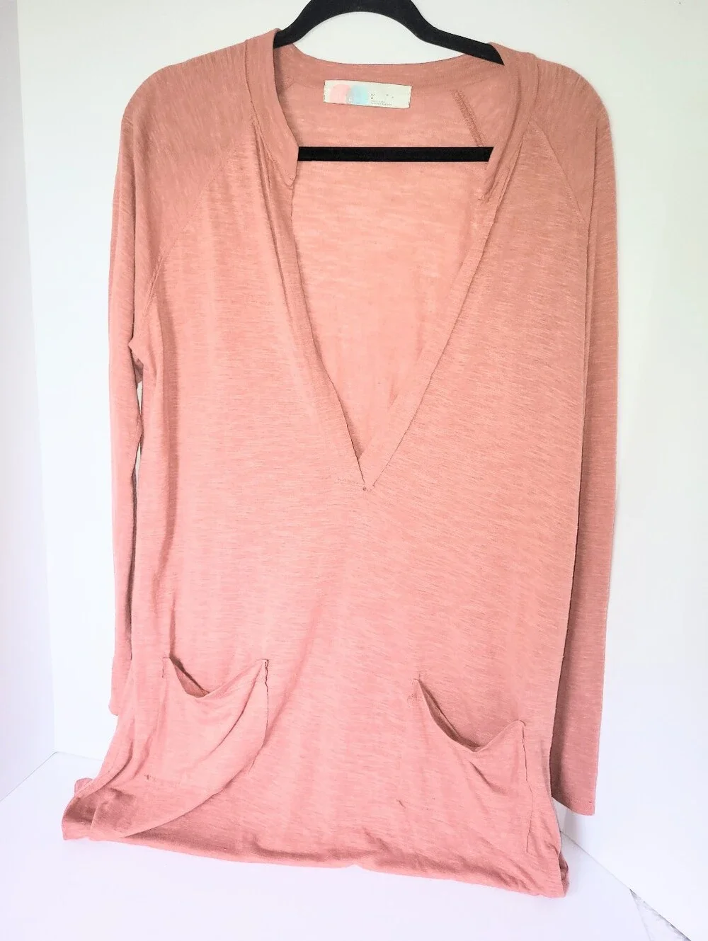 NWOT Free People Bow Chicka Wow Wow Rust Color Tunic Longsleeve Dress Large